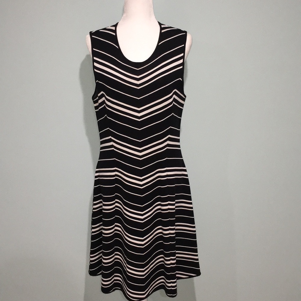 Pink Tartan black and white dress